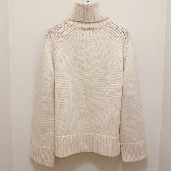 Joseph London Ivory Cream Wool Long Sleeve Turtleneck Knit Sweater Net-A-Porter - Picture 4 of 8